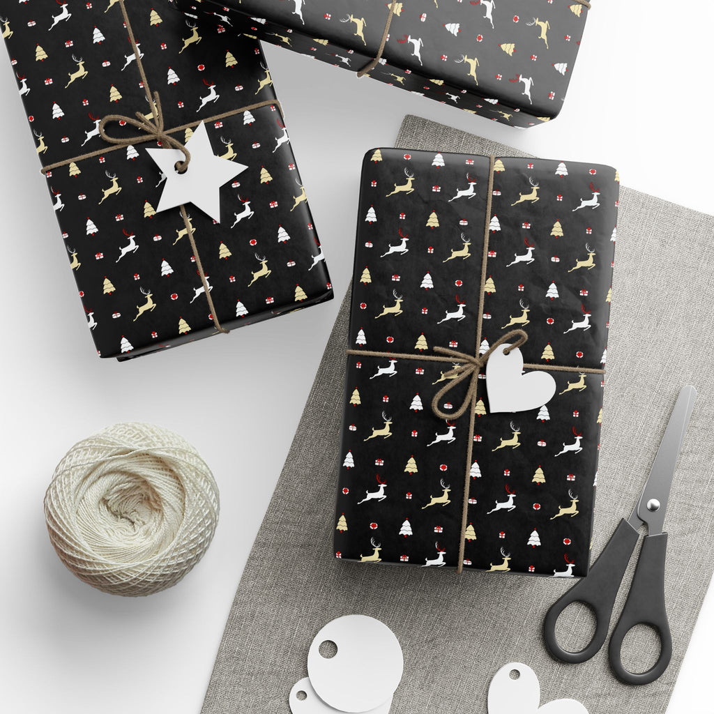 Christmas Jumping Reindeer Wrapping Paper | Holiday Gift Wrapping Paper Roll