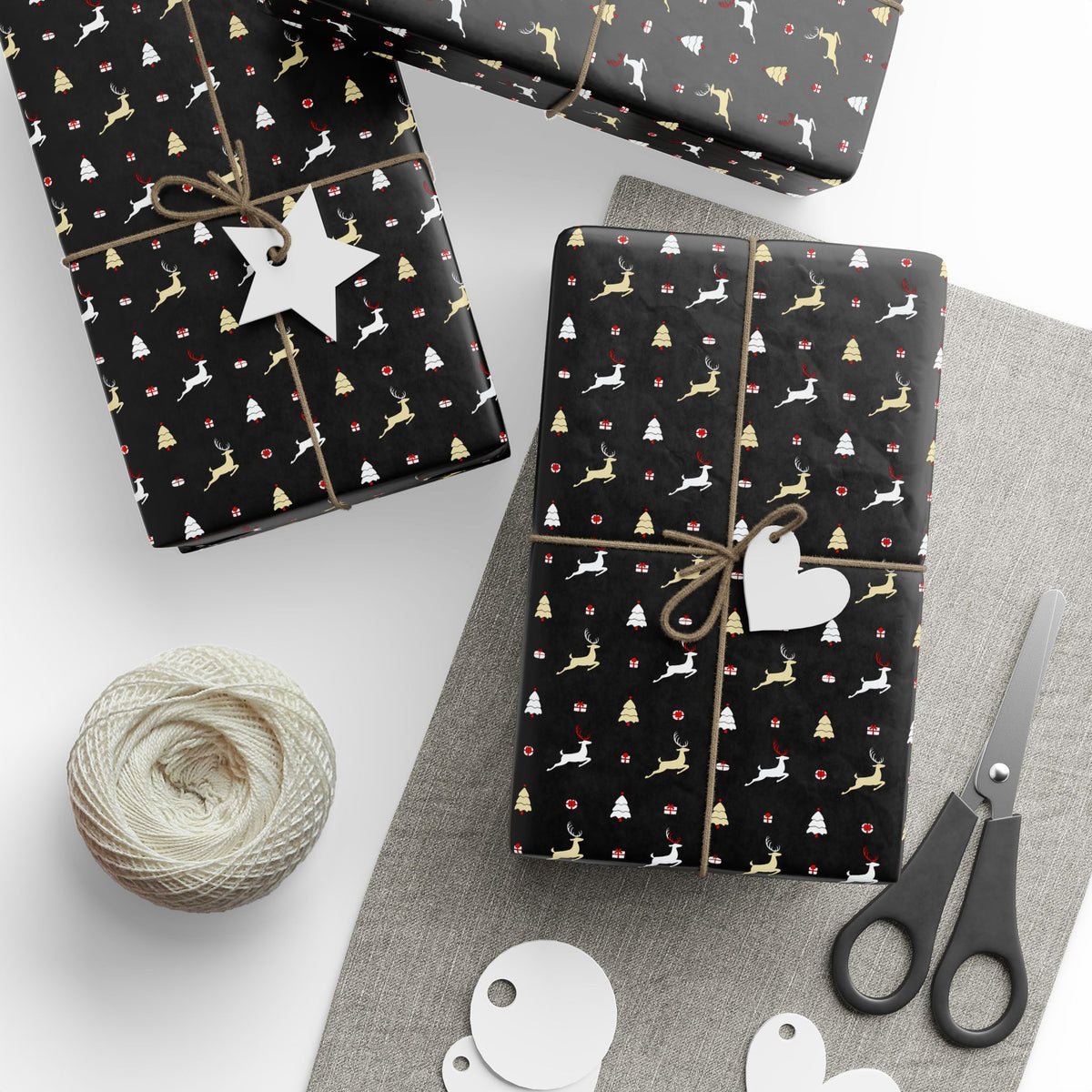 Christmas Jumping Reindeer Wrapping Paper | Holiday Gift Wrapping Paper Roll