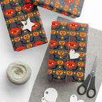 Halloween Pumpkin Devil Wrapping Paper | Holiday Gift Wrapping Paper Roll