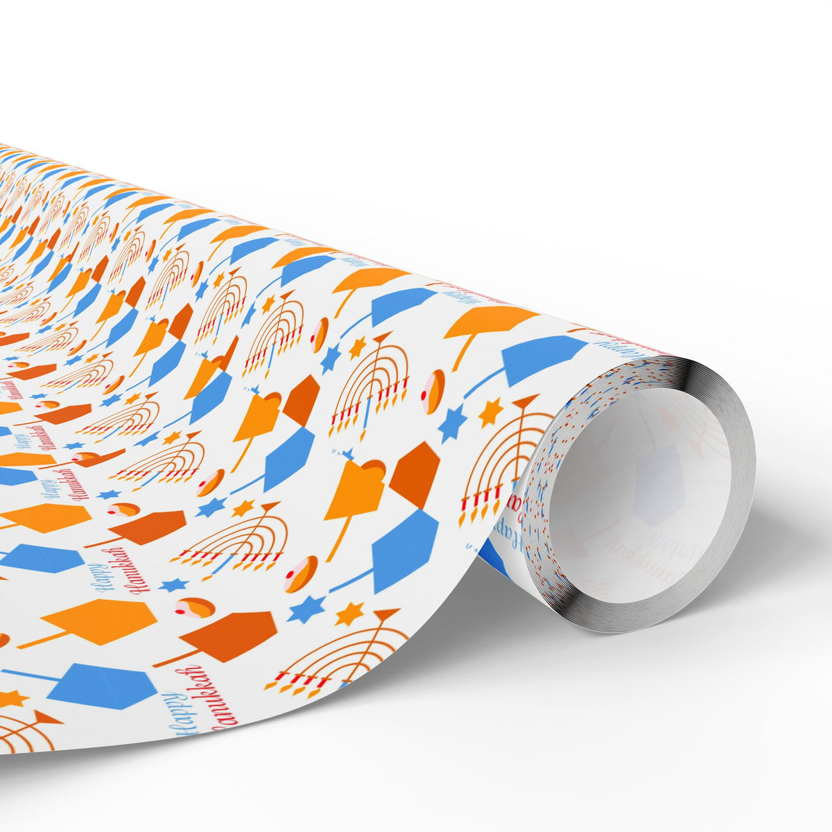Hanukkah Happy Symbols Wrapping Paper | Holiday Gift Wrapping Paper Roll