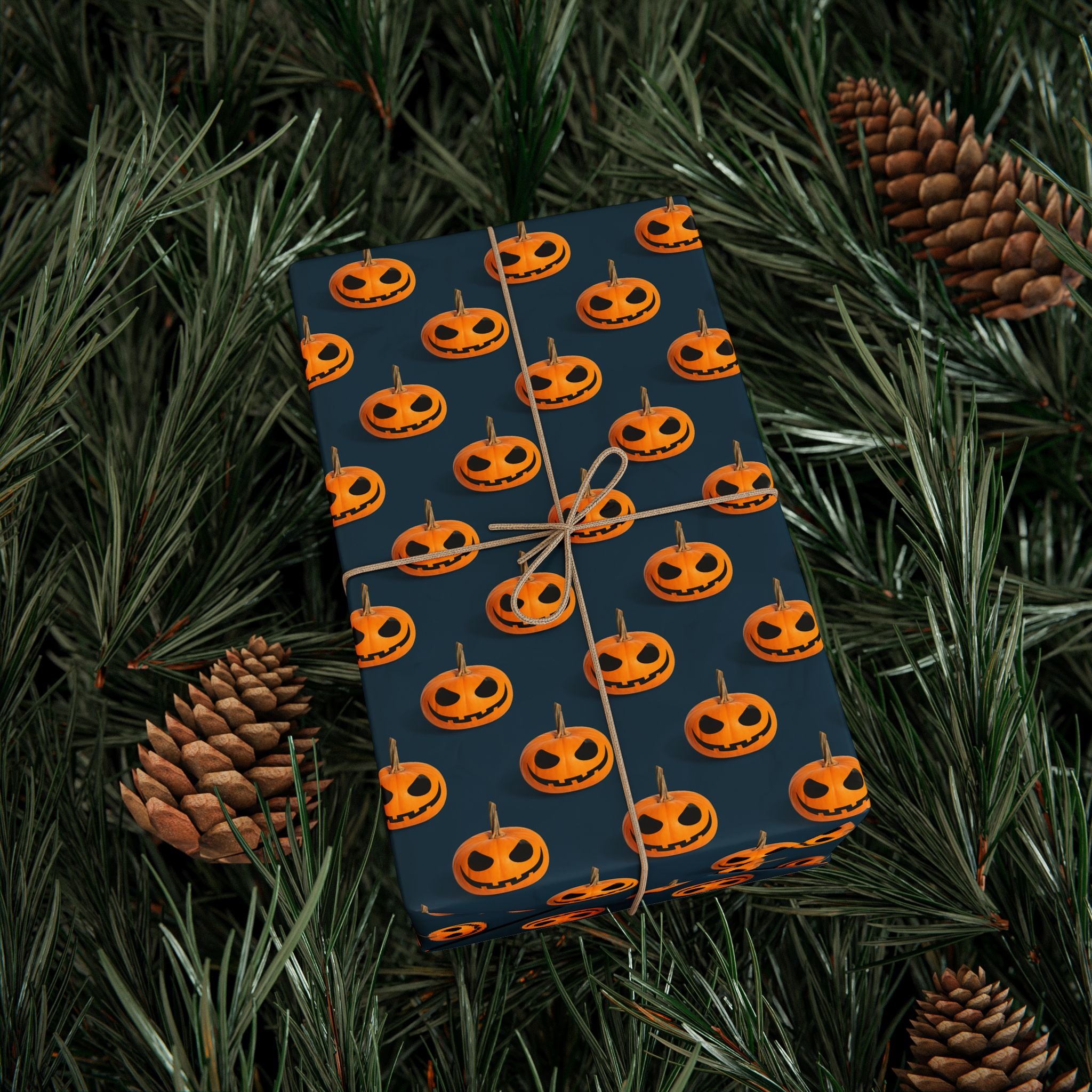 Halloween Jack O Lantern Wrapping Paper | Holiday Gift Wrapping Paper Roll
