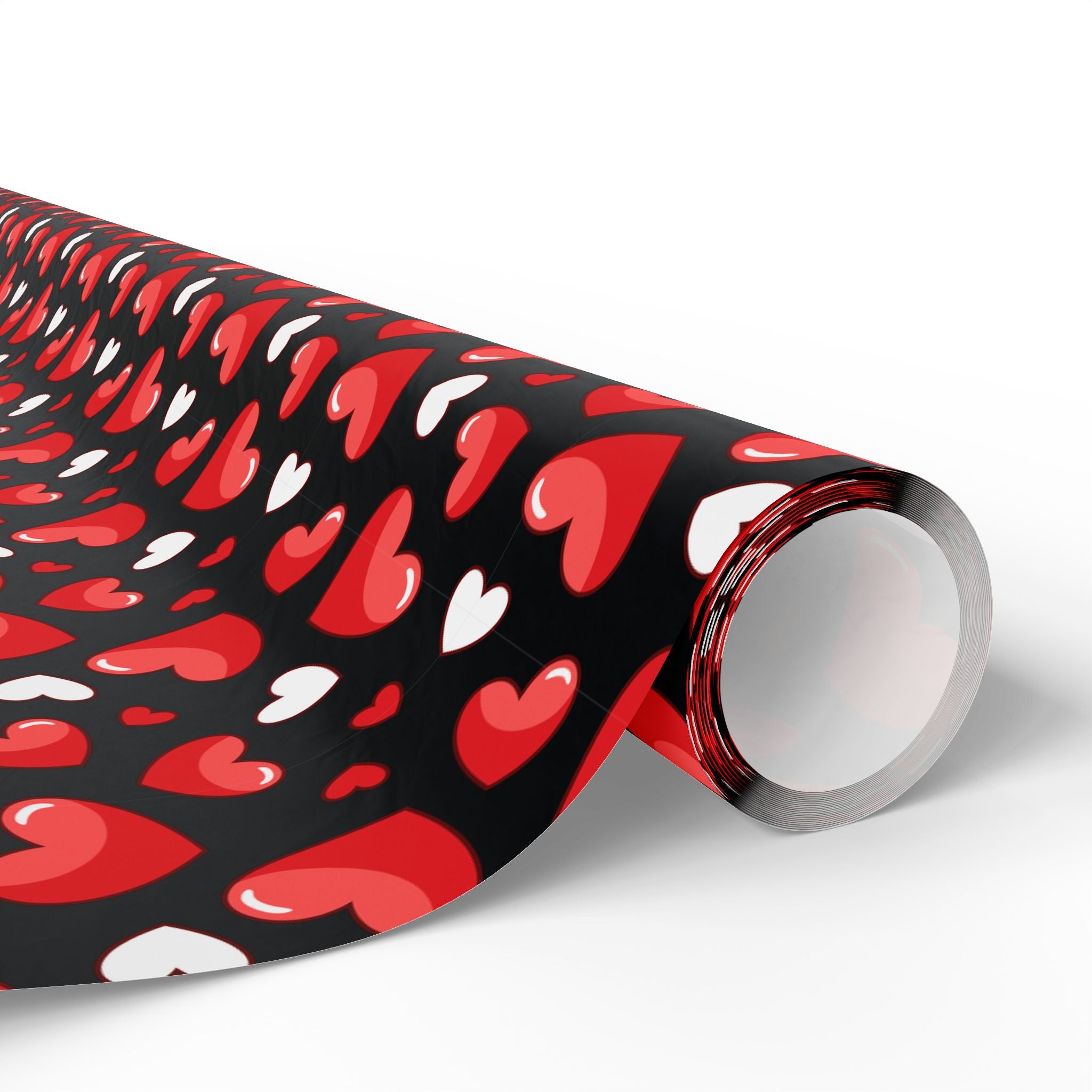 Valentine's Day Glamour Hearts Wrapping Paper | Holiday Gift Wrapping Paper Roll