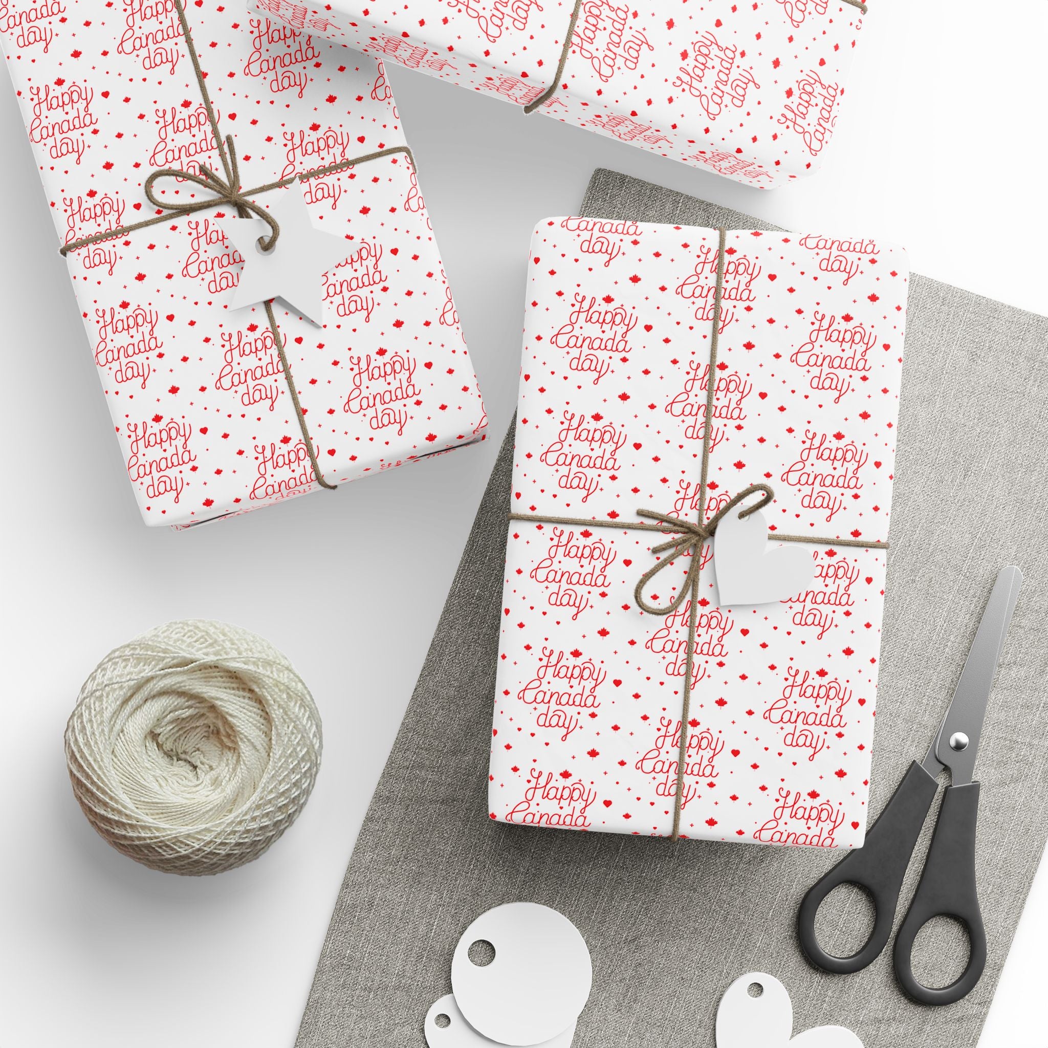 Canada Day Happy Cursive Wrapping Paper - Holiday Gift Wrapping Paper Roll