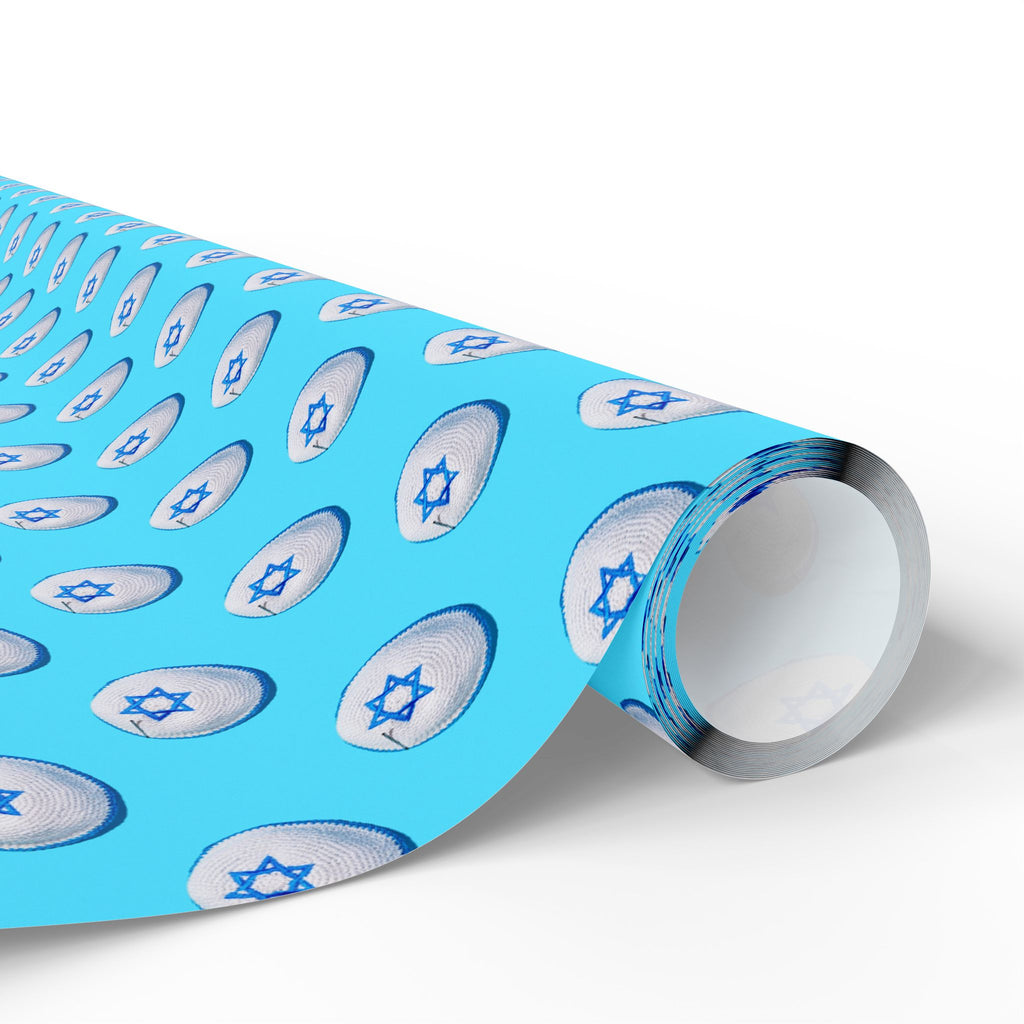 Hanukkah Yarmulke Star Wrapping Paper | Holiday Gift Wrapping Paper Roll
