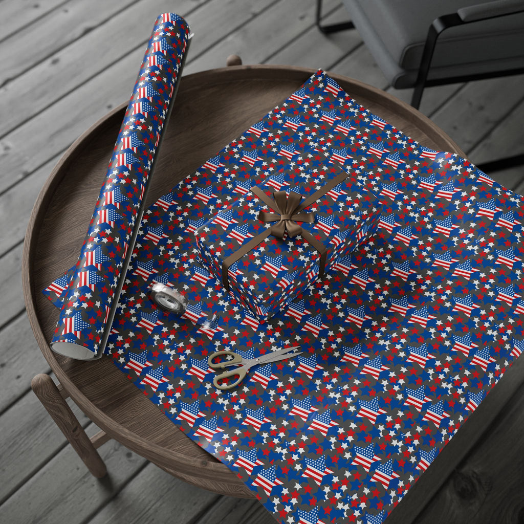 4th of July Star Spangled Wrapping Paper | Holiday Gift Wrapping Paper Roll