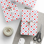 4th of July Checkerboard Stars Wrapping Paper | Holiday Gift Wrapping Paper Roll