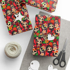 Day of the Dead Cartoon Calavera Wrapping Paper | Holiday Gift Wrapping Paper Roll
