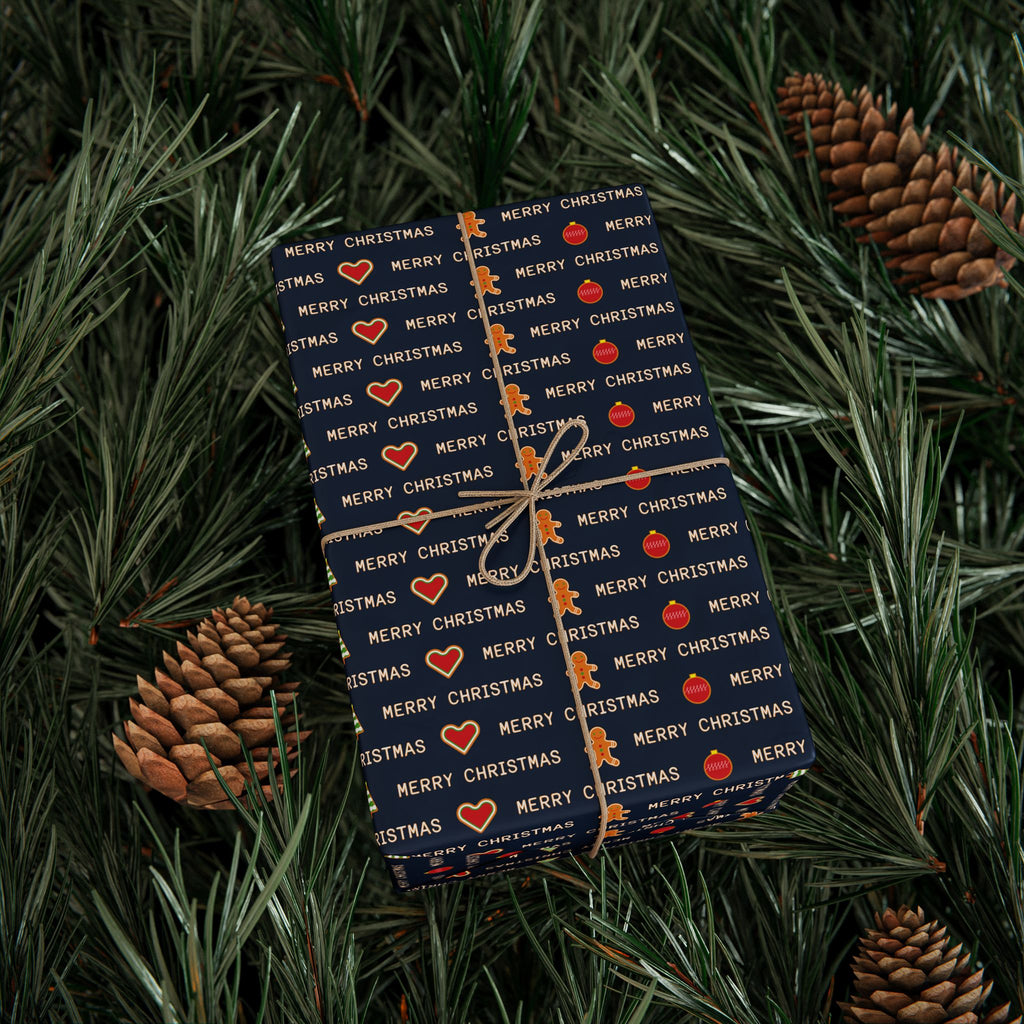 Christmas Cascading Wishes Wrapping Paper | Holiday Gift Wrapping Paper Roll