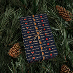 Christmas Cascading Wishes Wrapping Paper | Holiday Gift Wrapping Paper Roll