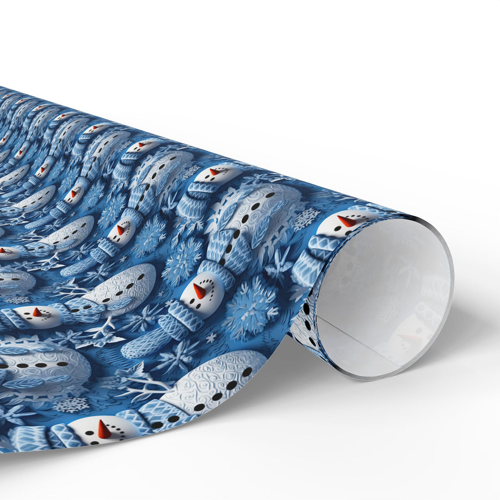Christmas 3D Snowmen Wrapping Paper | Holiday Gift Wrapping Paper