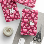 Valentine’s Day Starry Hearts Wrapping Paper | Holiday Gift Wrapping Paper Roll