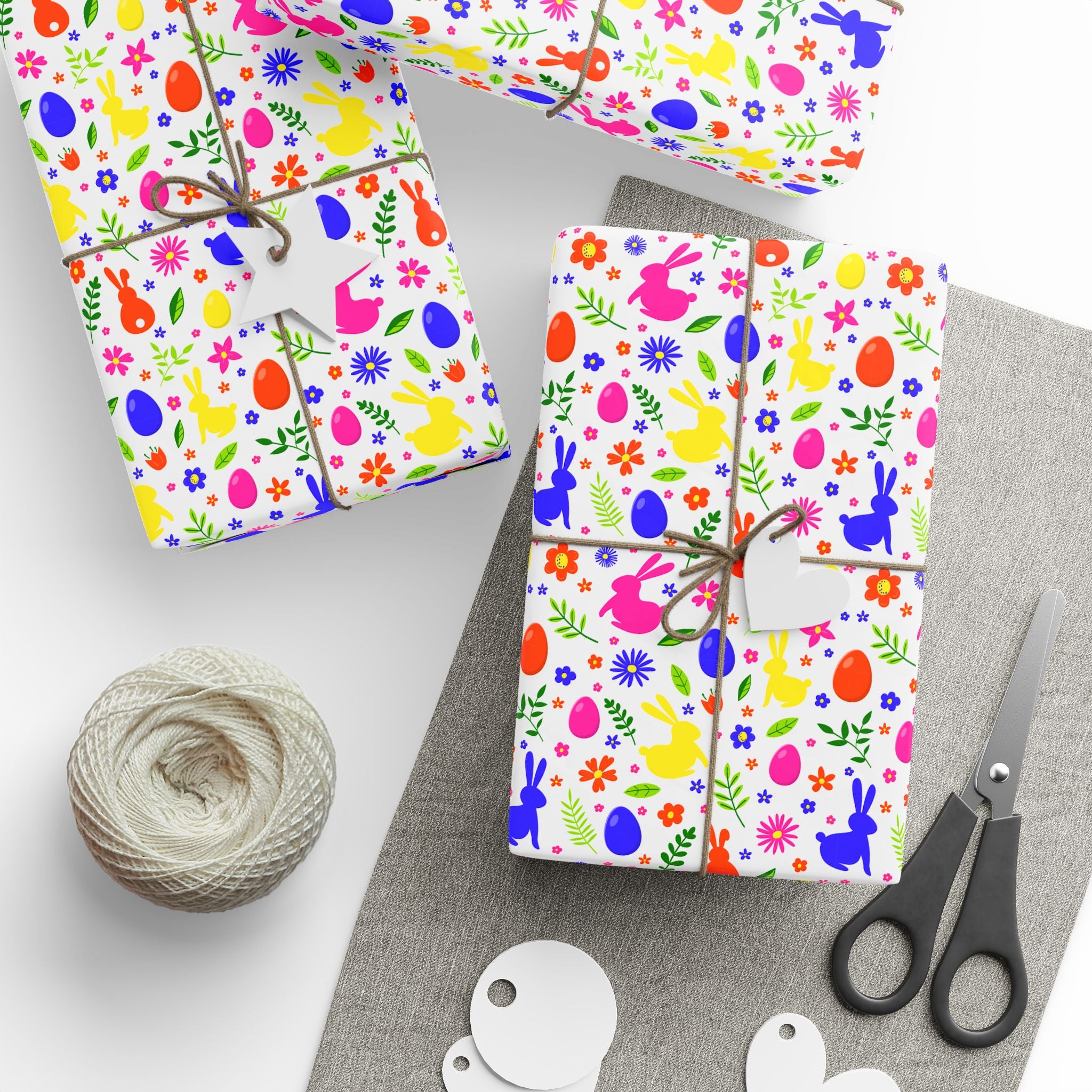 Easter Flowering Bunnies Wrapping Paper | Holiday Gift Wrapping Paper Roll