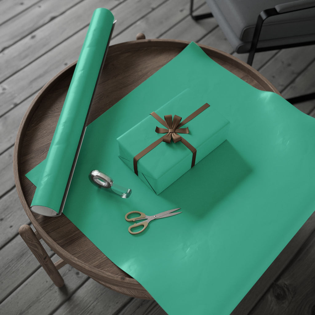 Solid Seafoam Wrapping Paper - Holiday Gift Wrapping Paper Roll