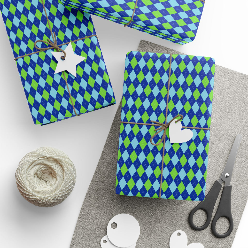 Argyle Design 042 Wrapping Paper - Holiday Gift Wrapping Paper Roll