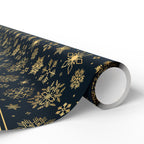 New Year's Golden Snowflakes Wrapping Paper - Holiday Gift Wrapping Paper Roll