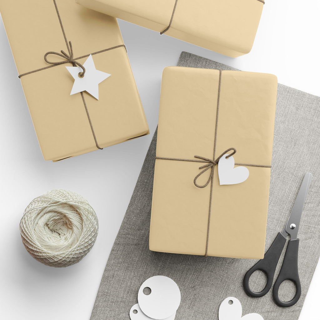 Solid Tan Wrapping Paper - Holiday Gift Wrapping Paper Roll