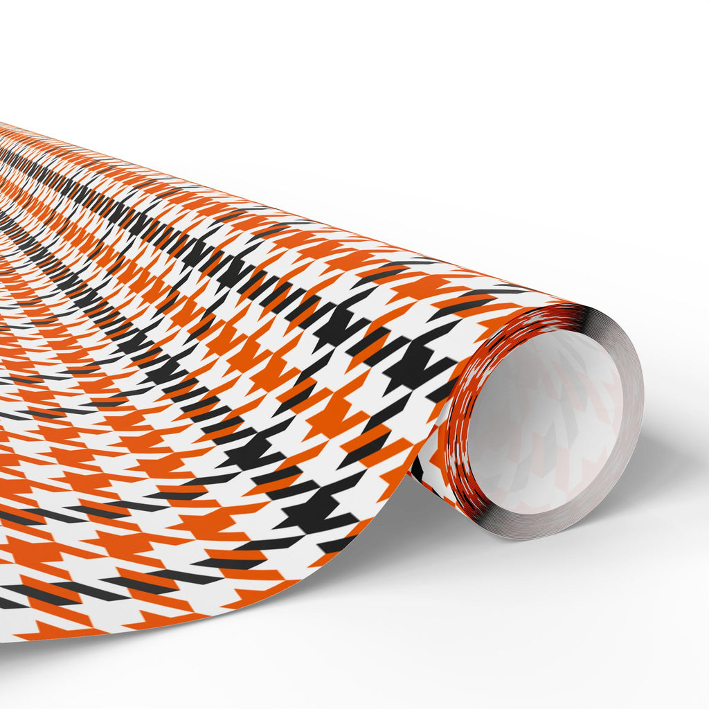 Houndstooth Wrapping Paper Design Orange 006 - Holiday Gift Wrapping Paper Roll