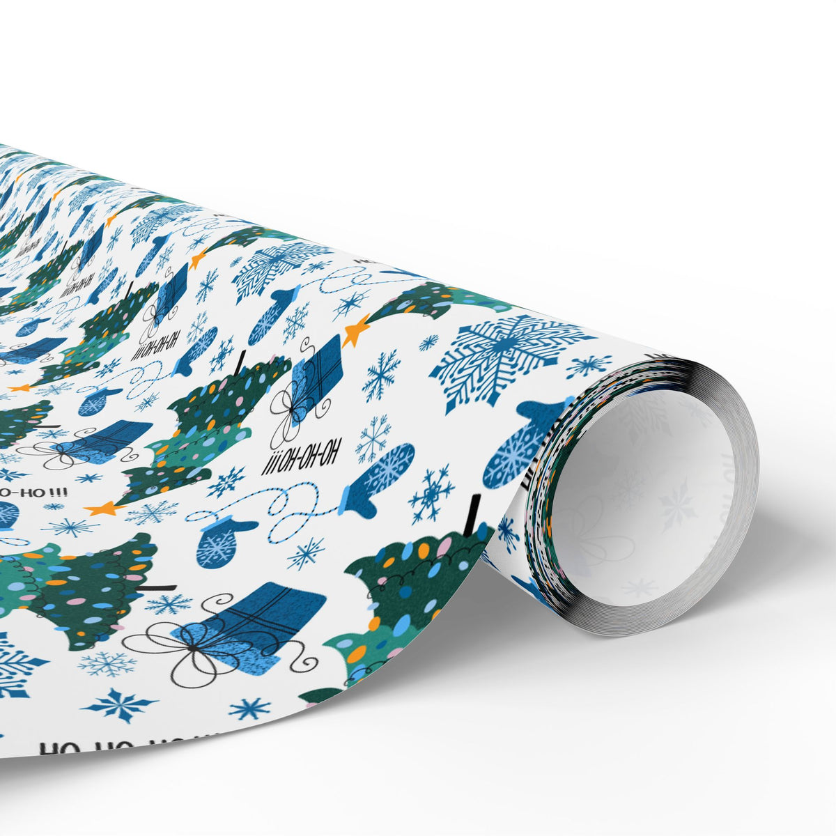 Christmas Ho Ho Ho Trees Wrapping Paper | Holiday Gift Wrapping Paper Roll