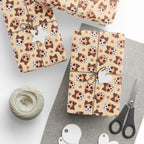 Day of the Dead Leopard Bow Skulls Wrapping Paper | Holiday Gift Wrapping Paper Roll