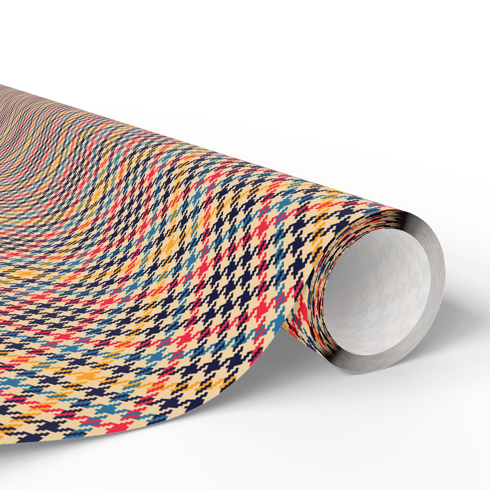 Houndstooth Wrapping Paper Design Multicolor 021 - Holiday Gift Wrapping Paper Roll