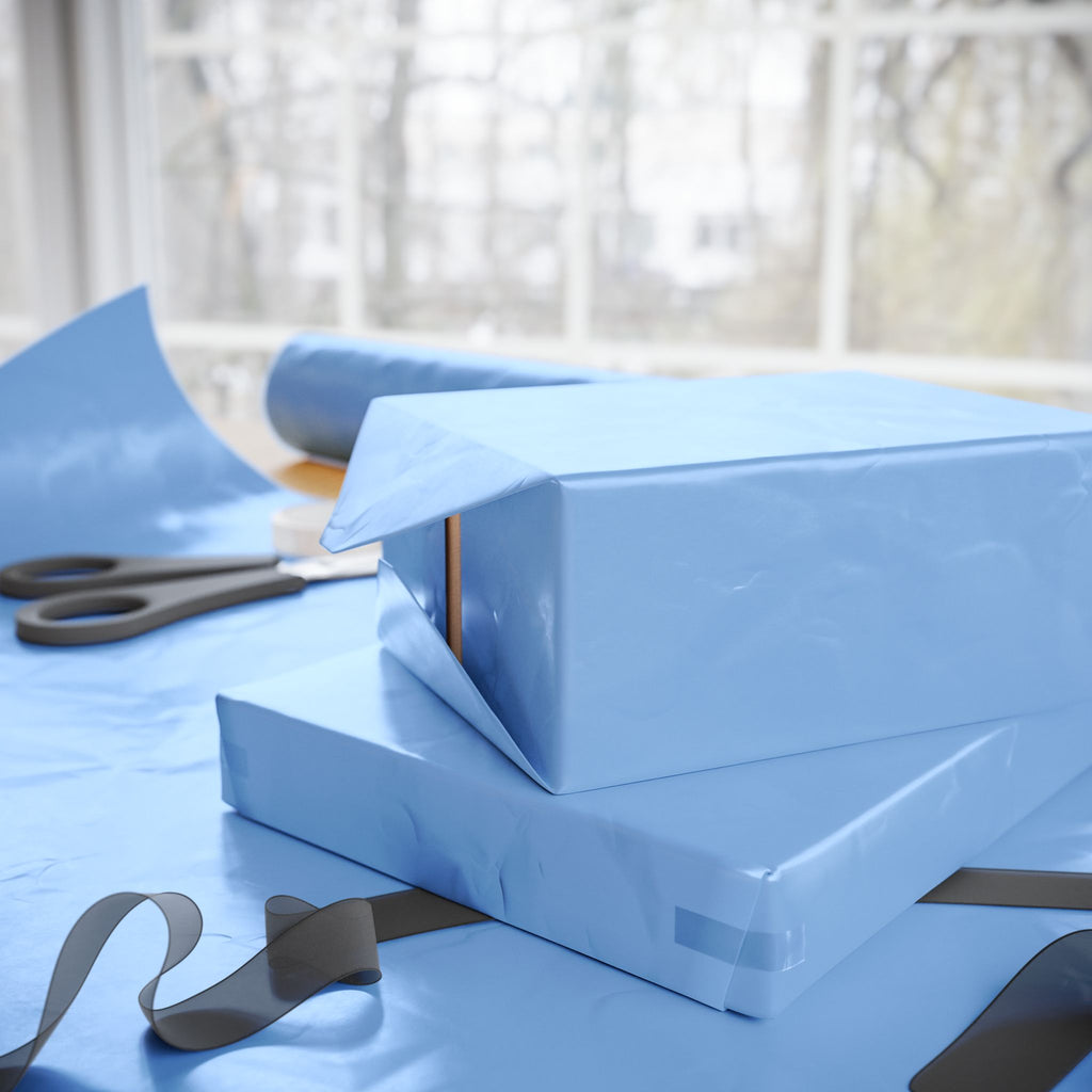 Solid Ocean Blue Wrapping Paper - Holiday Gift Wrapping Paper Roll