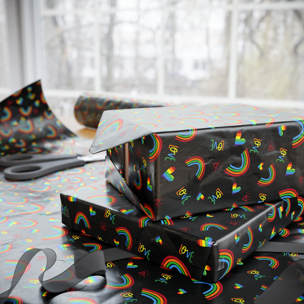 Gay Pride Rainbow Lite Brite Wrapping Paper Design | Holiday Gift Wrapping Paper Roll