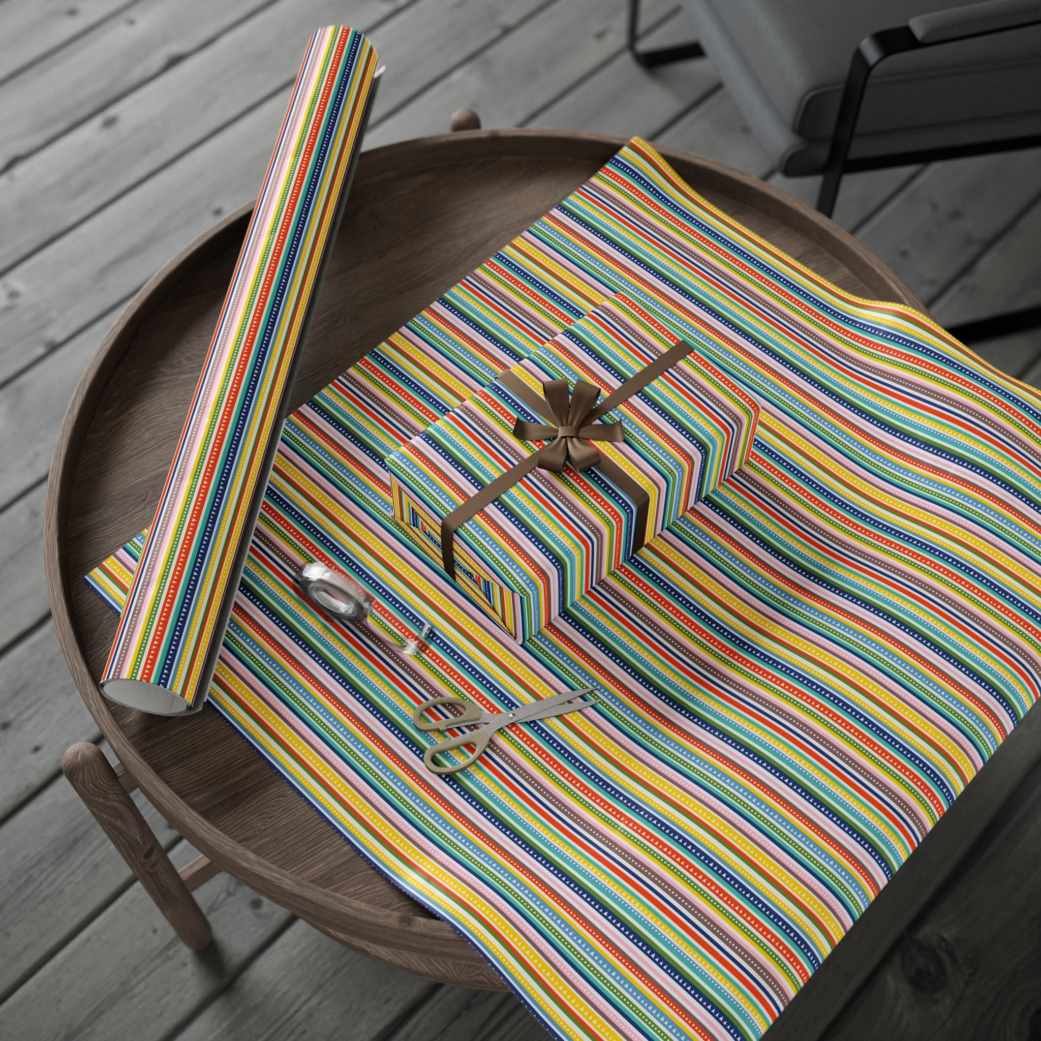 Stripe Design 008 Wrapping Paper - Holiday Gift Wrapping Paper Roll