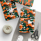Miami Hurricanes Inspired Camoflauge Wrapping Paper - Holiday Gift Wrapping Paper Roll