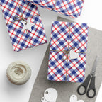 4th of July Abstract Plaid Wrapping Paper | Holiday Gift Wrapping Paper Roll