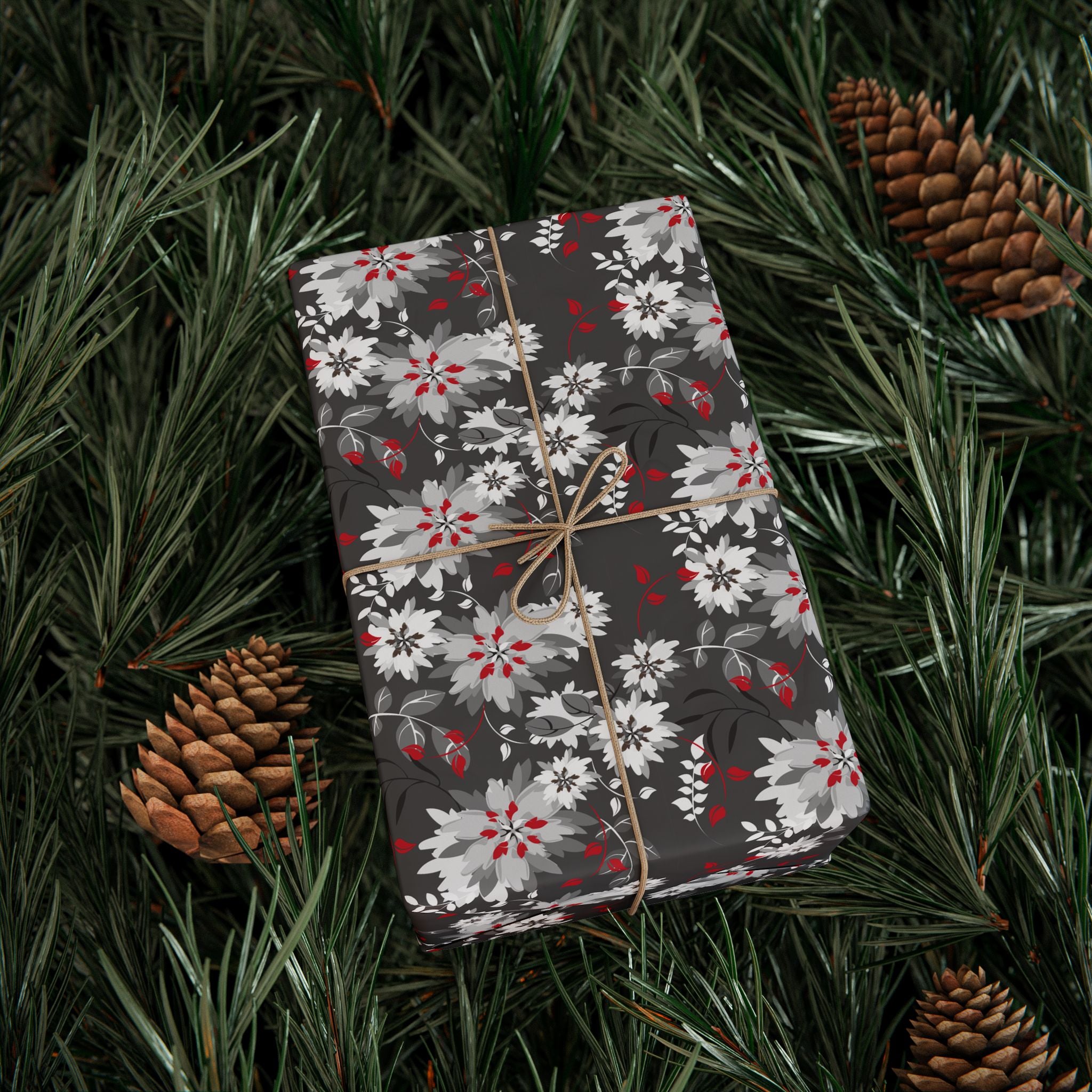 Floral Design 006 Wrapping Paper - Holiday Gift Wrapping Paper Roll