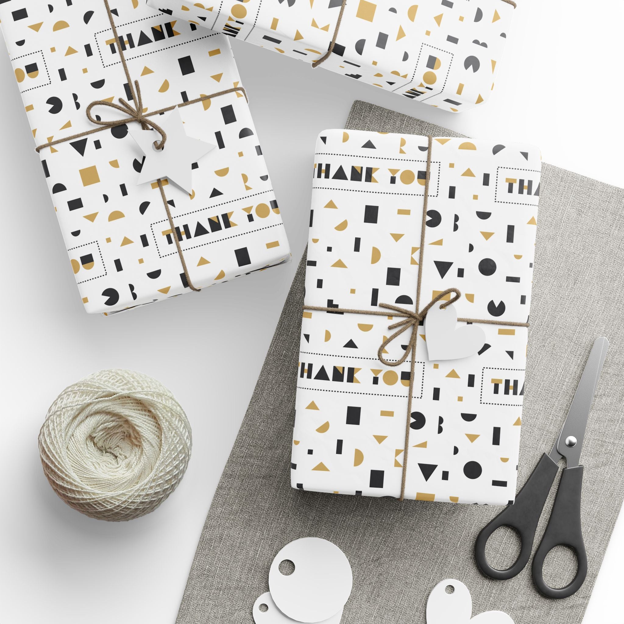 Thank You Abstract Shapes Wrapping Paper Design | Holiday Gift Wrapping Paper Roll