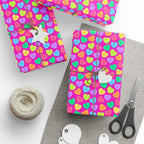 Valentine's Day Candy Hearts on Pink Wrapping Paper | Holiday Gift Wrapping Paper Roll
