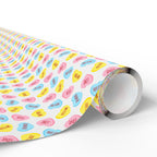 Valentine's Day Candy Hearts on White Wrapping Paper | Holiday Gift Wrapping Paper Roll