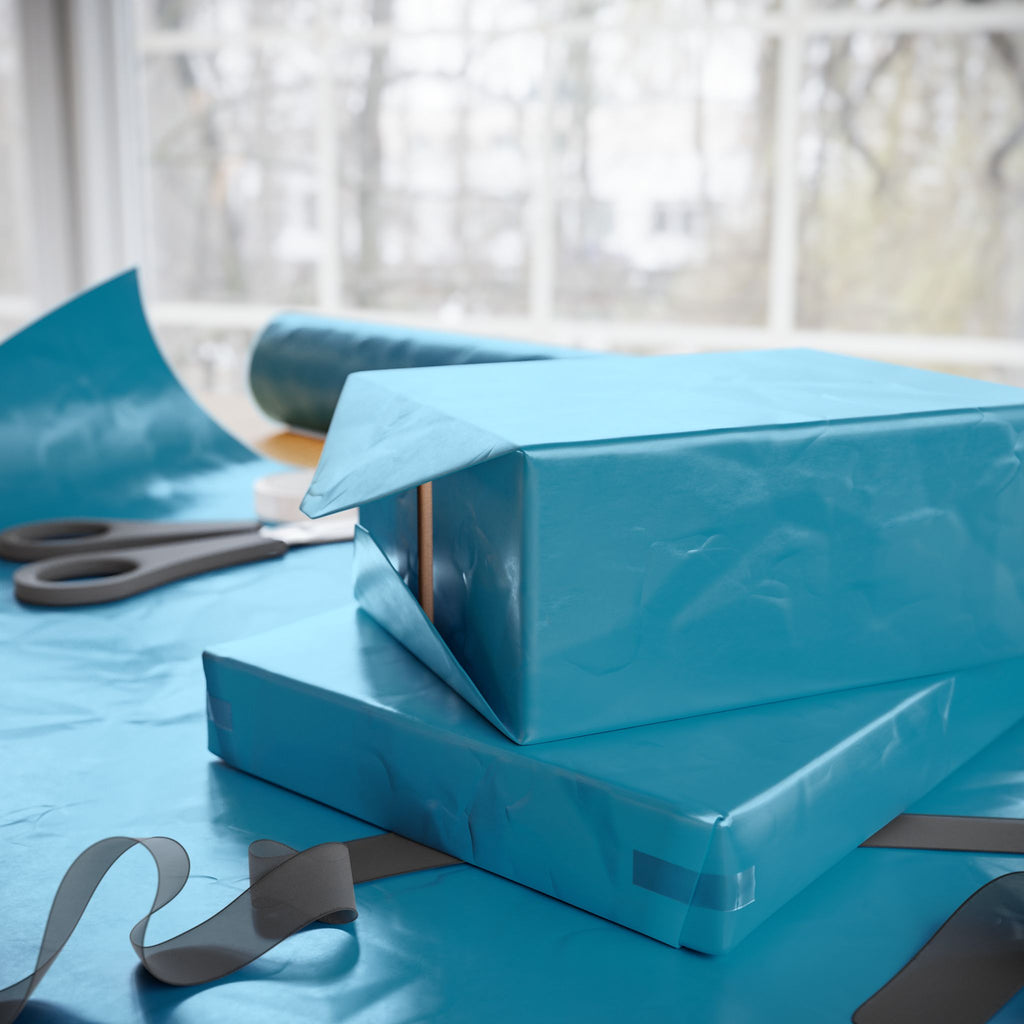 Solid Teal Wrapping Paper - Holiday Gift Wrapping Paper Roll