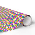 Mardis Gras Fish Scale on White Wrapping Paper | Holiday Gift Wrapping Paper Roll