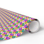 Mardis Gras Fish Scale on White Wrapping Paper | Holiday Gift Wrapping Paper Roll