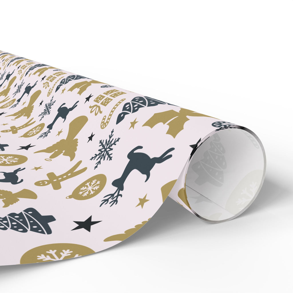 Christmas Reindeer Angels Wrapping Paper | Holiday Gift Wrapping Paper Roll