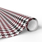 Houndstooth Wrapping Paper Design Maroon 017 - Holiday Gift Wrapping Paper Roll
