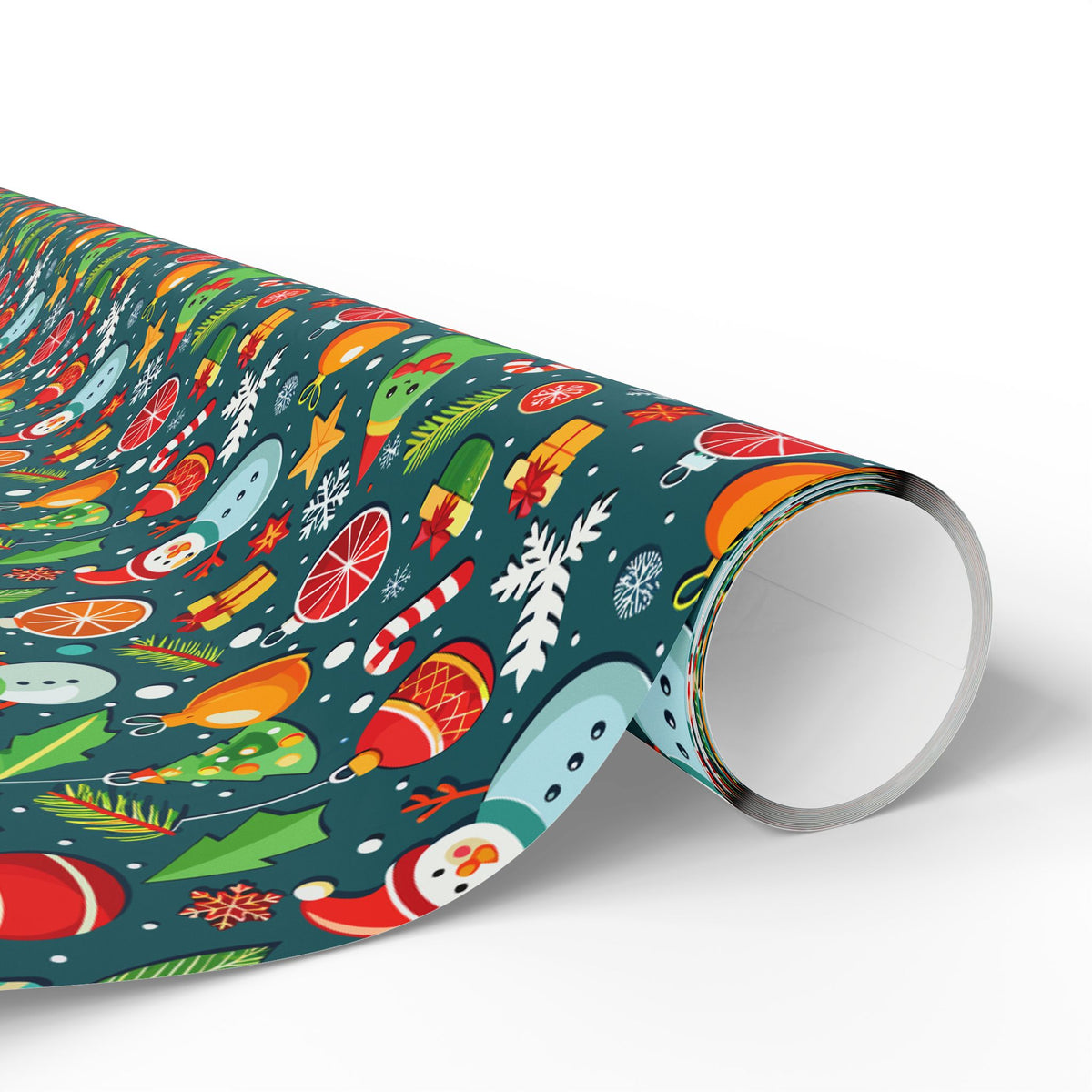 Christmas Decorated Icons Wrapping Paper | Holiday Gift Wrapping Paper Roll