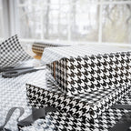 Houndstooth Wrapping Paper Design Black 001 - Holiday Gift Wrapping Paper Roll