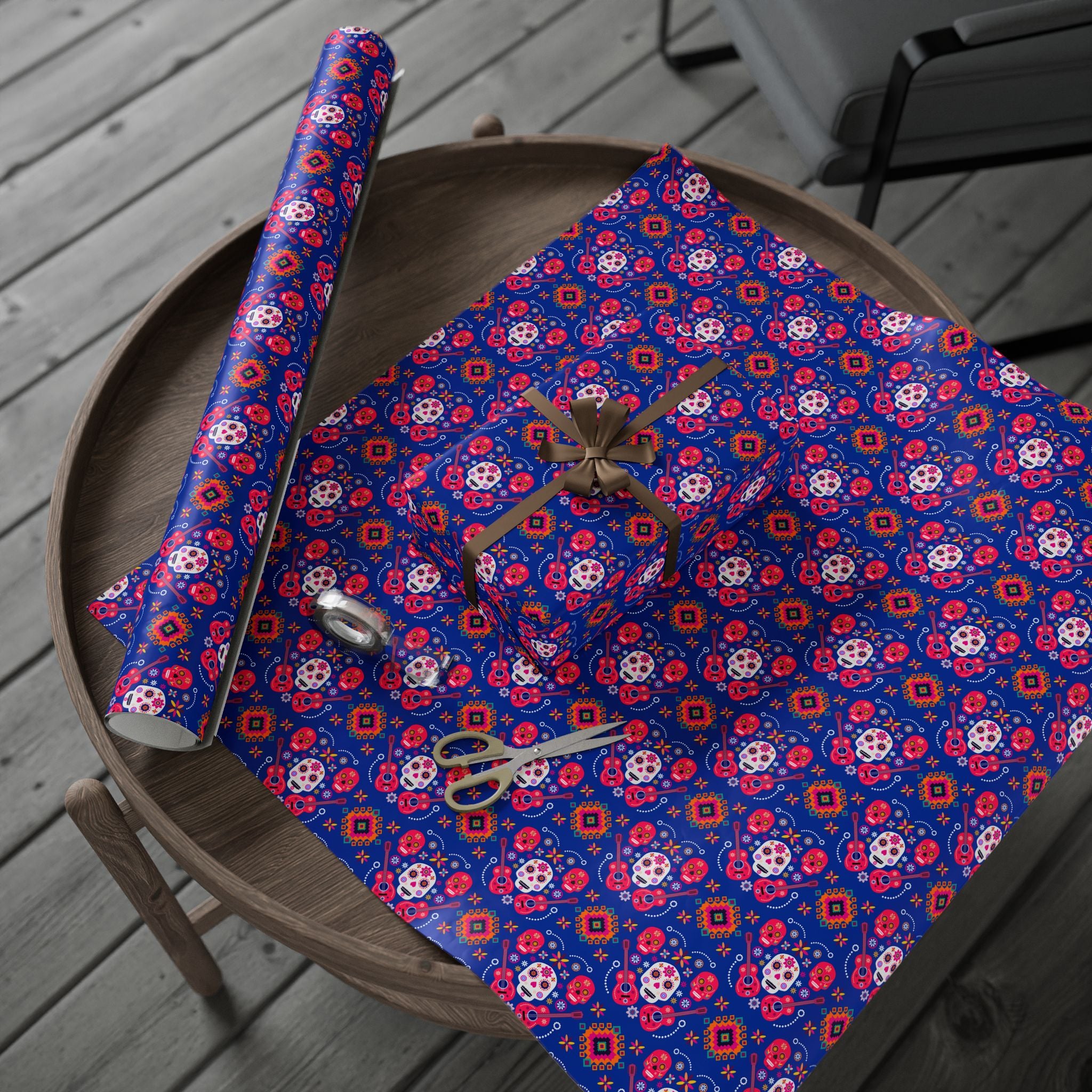 Day of the Dead Mariachi Skulls Wrapping Paper | Holiday Gift Wrapping Paper Roll