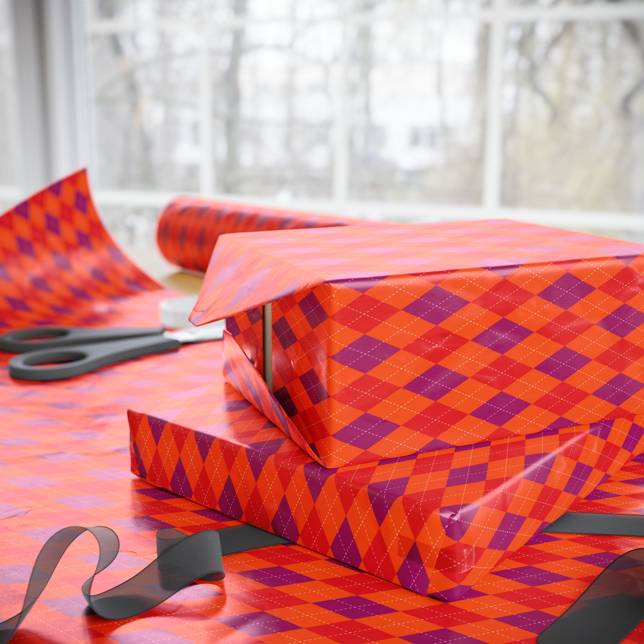 Argyle Design 031 Wrapping Paper - Holiday Gift Wrapping Paper Roll
