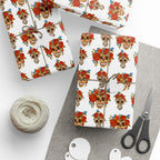 Day of the Dead Rose Heads Wrapping Paper | Holiday Gift Wrapping Paper Roll