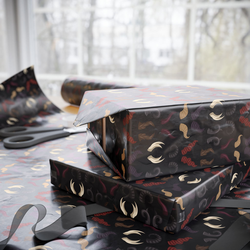 Halloween Devil Horns Wrapping Paper | Holiday Gift Wrapping Paper Roll