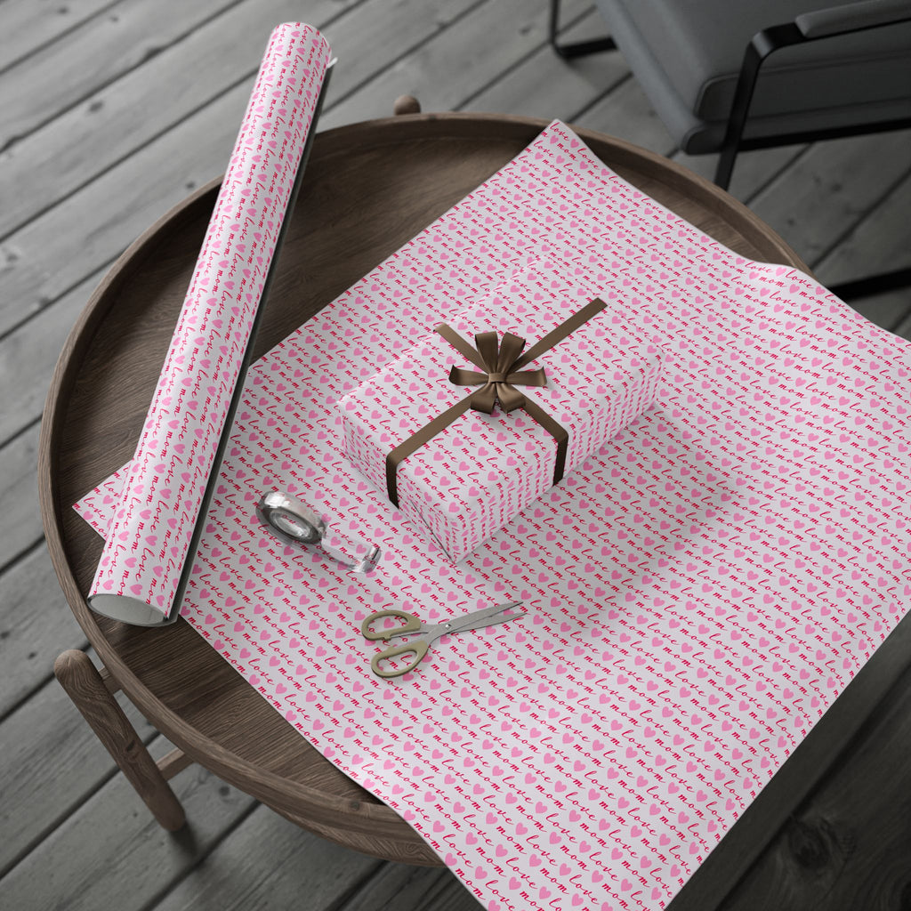 Mother's Day Love Mom Hearts Wrapping Paper - Holiday Gift Wrapping Paper Roll