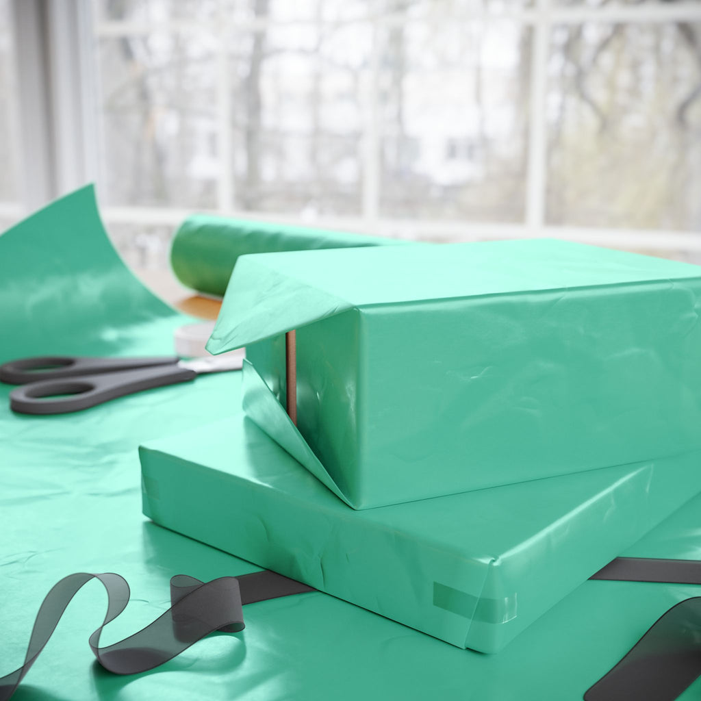 Solid Seafoam Wrapping Paper - Holiday Gift Wrapping Paper Roll