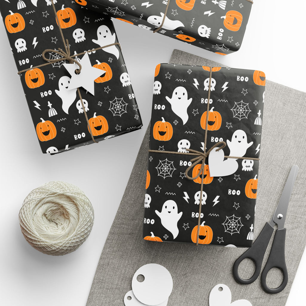 Halloween Haunted Pumpkins Wrapping Paper | Holiday Gift Wrapping Paper