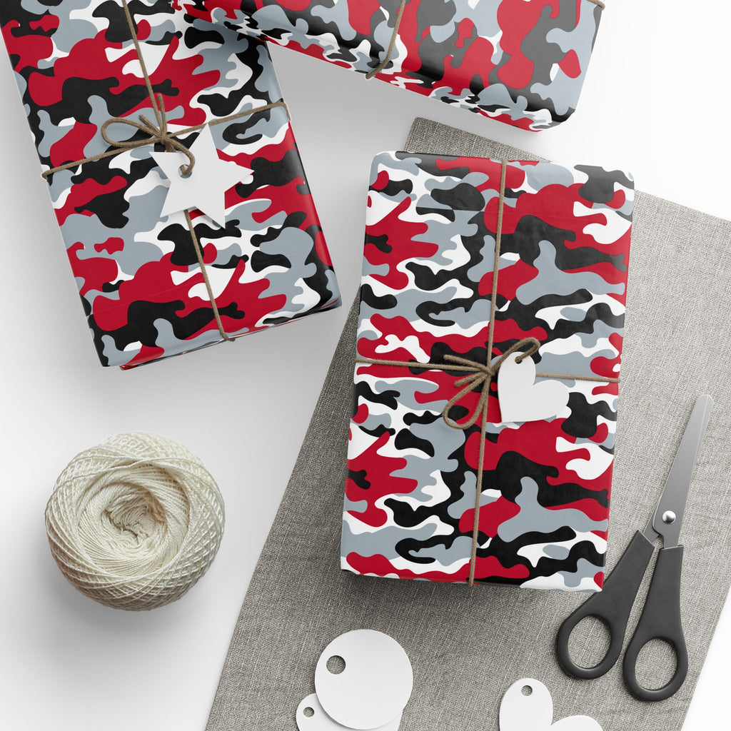Ohio State Buckeyes Inspired Camoflauge Wrapping Paper - Holiday Gift Wrapping Paper Roll