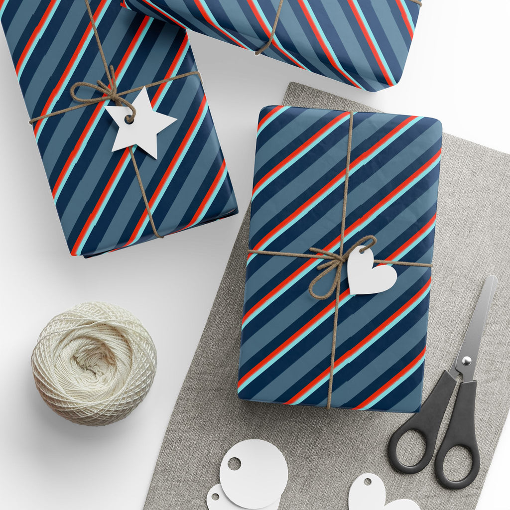 Stripe Design 013 Wrapping Paper - Holiday Gift Wrapping Paper Roll