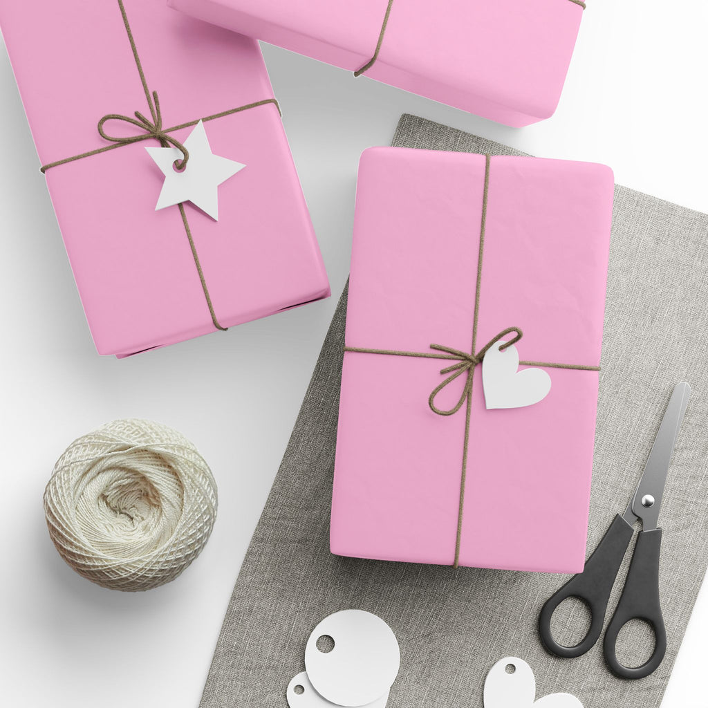 Solid Pastel Pink Wrapping Paper - Holiday Gift Wrapping Paper Roll